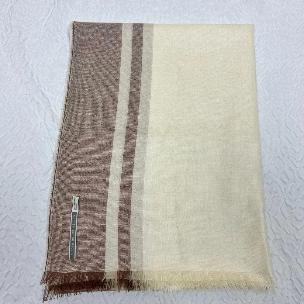 ALICIA ADAMS MAUI Wrap STRIPED COGNAC / IVORY